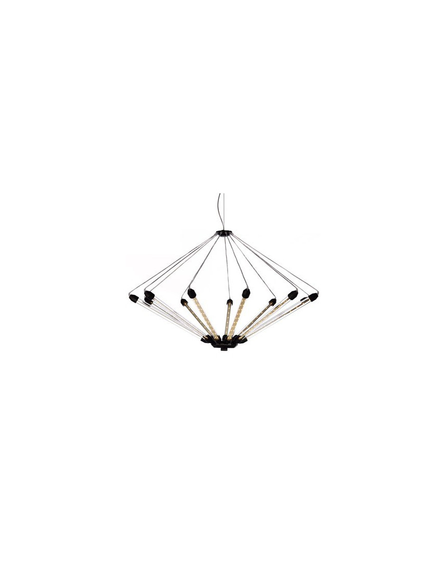 Kroon LED pendant lamp Moooi black color 11 lights front view Kroon LED pendant lamp Moooi black color 11 lights front view