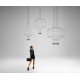 Wireflow LED pendant lamp Vibia black color front view