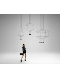 Wireflow LED pendant lamp Vibia black color front view