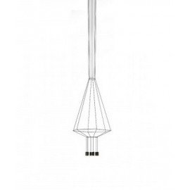 Wireflow LED 6 pendant lamp Vibia black color with detail