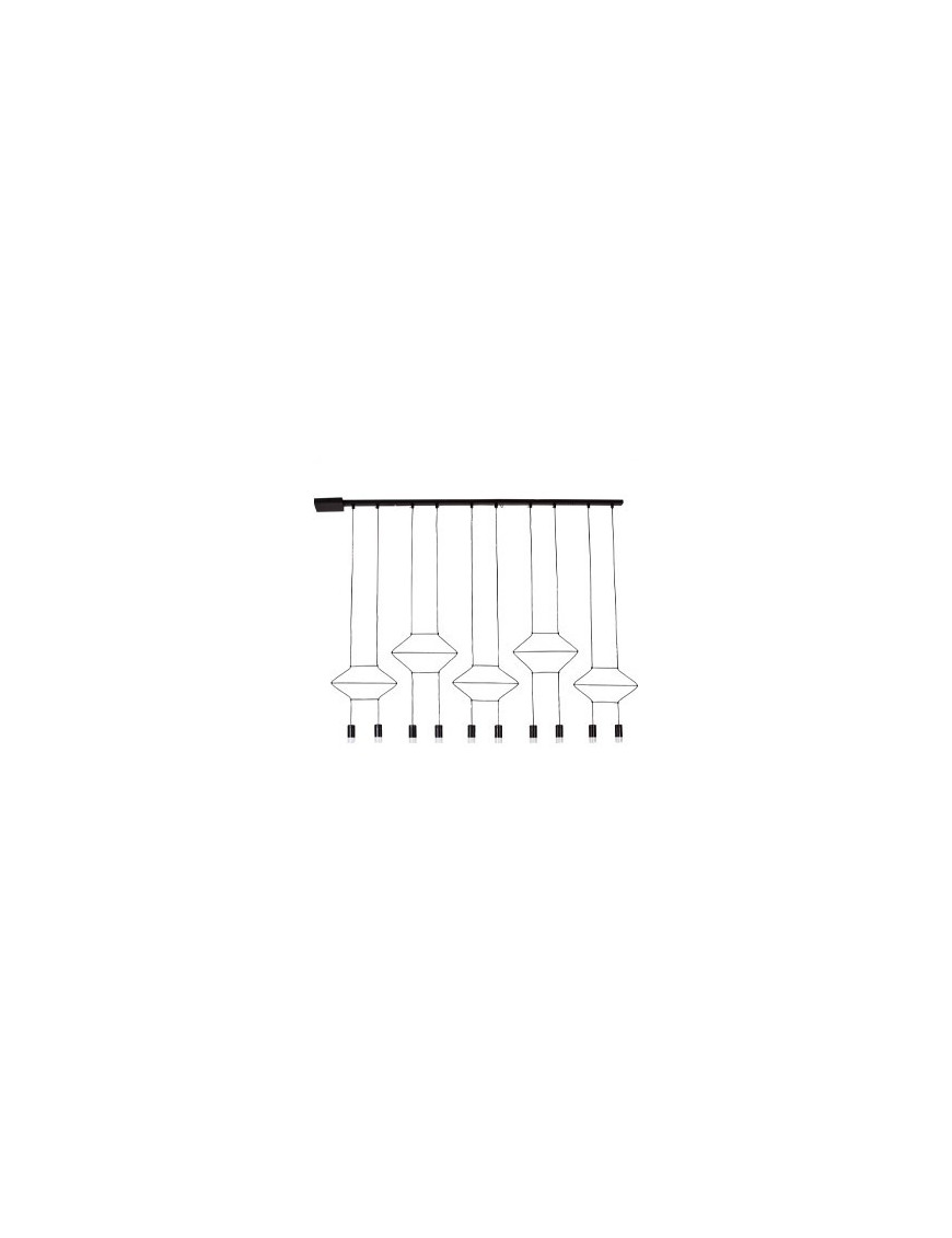 Wireflow LED model 2D array pendant lamp Vibia black color front view Wireflow LED model 2D array pendant lamp Vibia black color front view