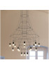 Wireflow LED 20 LED Chandelier Vibia black color front view