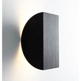 Cora LED Wall lamp Roll & Hill black color front view