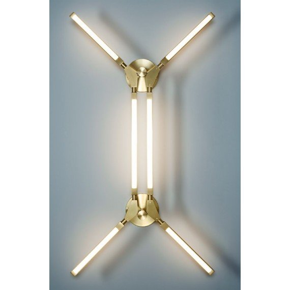 Pris LED Wall lamp PELLE gold color 12 lights front view