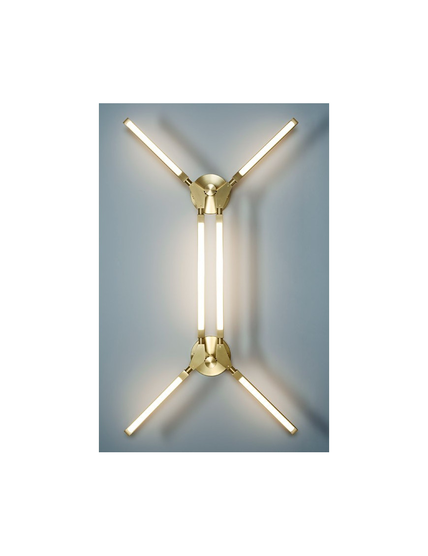 Pris LED Wall lamp PELLE gold color 12 lights front view