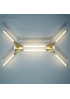 Pris LED Ceiling lamp PELLE gold color 6 lights front view