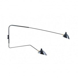Serge Mouille MCL 2 arms rotating wall lamp Serge Mouille black color side view