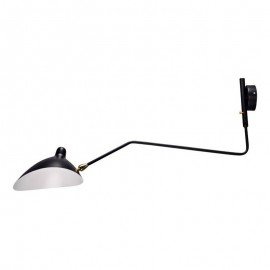 Serge Mouille MCL 1 arm rotating wall lamp Mouille black color front view