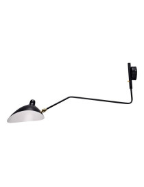 Serge Mouille MCL 1 arm rotating wall lamp Mouille black color front view