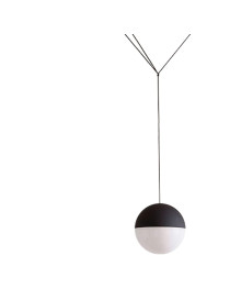 String sphere pendant lamp Flos black and white color front view