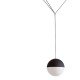String sphere pendant lamp Flos black and white color front view