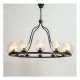 Industrial nordic style Bubble Iron Chandelier Restoration Hardware black color 12 bulbs side view