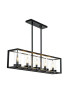 Industrial Loft Glass Rectangular pendant lamp Restoration Hardware black color front view