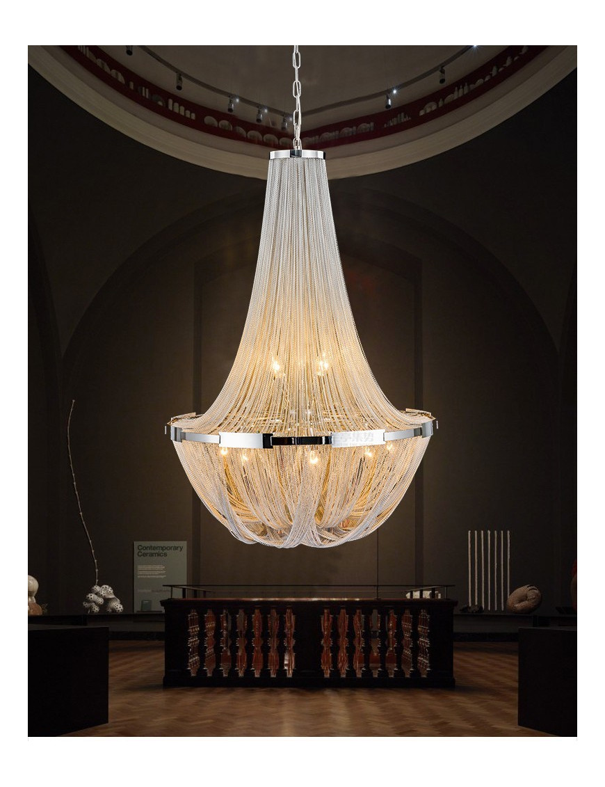 Soscik chandelier Terzani nickel color Diam 50cm side view Soscik chandelier Terzani nickel color Diam 50cm side view