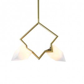Seed double pendant lamp Roll & Hill gold color front view