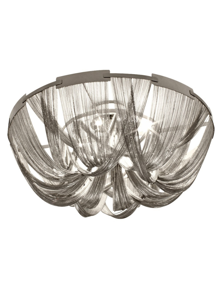 Soscik ceiling lamp Terzani nickel color front view Soscik ceiling lamp Terzani nickel color front view