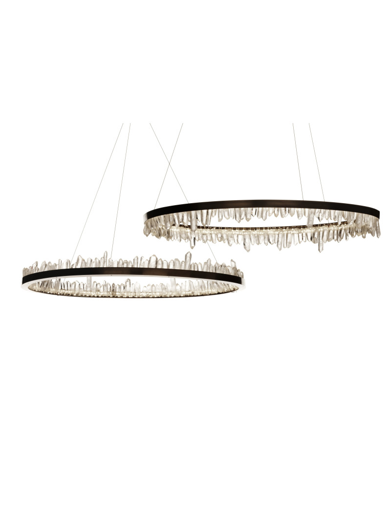 Prometheus I+II LED crystal chandelier Christopher Boots black color front view Prometheus I+II LED crystal chandelier Christopher Boots black color front view