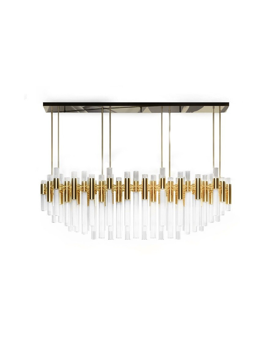 Waterfall Rectangular Suspension Luxxu nickel color front view Waterfall Rectangular Suspension Luxxu nickel color front view