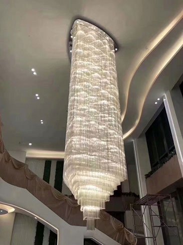 Long Modern Luxury Crystal Chandelier - Woo lighting
